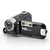 Kids Videokamera-Camcorder, 16x 1080P 30fps Vlogging Kamerarecorder mit Drehbarem 2,7-Zoll-TFT-Bildschirm, Fülllicht, Eingebautem Lautsprecher, Support 32GB Expandable, für Kids(Schwarz)