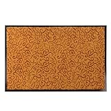 KARAT Schmutzfangmatte - waschbare & leistungsstarke Fußmatte Innen - Sauberlaufmatte mit Rutschfester Rückseite - Türmatte für den Eingangsbereich Brasil (Beige 60 x 90 cm)