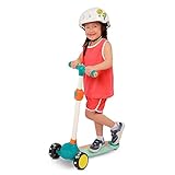 B. toys – Wood Kids Scooter – Adjustable Height & Light-Up Wheels – 3-Wheel Scooter – Solid Wooden Deck – 3 Years + – Scooter Fun
