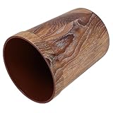 ARTSEWPLY Mittelgroßer Deckelloser Kunststoff mülleimer mit Holzmaserung Wiederverwendbarer Haushaltsabfallbehälter für Wohnzimmer Küche Bad Moderner Pflegeleichter Müllkorb ohne Deckel