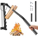 Ricyea Holzspalter Manuell Wandhalterung Brennholzspalter für Weichhölzern Anzündspalter Wandmontage Handholzspalter Spanmesser mit langen Handgriff für Camping, Gartenhaus (Typ-A)