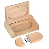 HOZYALE USB Stick Holz USB 2.0 Flash Laufwerk 64GB Memory Stick mit Holzbox, DatenSpeicher für Hochzeit, Freunde, Familie