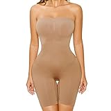 FXTYK Damen Shapewear Bauchweg Formende Body Trägerloses Top Bodysuit Shapewear Miederhose Verstellbarer abnehmbarer Schultergurt FüR Frauen UnterwäSche