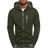 KQIVAM Herren Sweatjacke Hoodie Kapuzenjacke mit Reißverschluss Oversized Sweatshirt Kapuzenpullover Sportjacke Outdoorjacke Sweatshirt mit Kapuze Jogging Pullover Jogging Hoody Männer