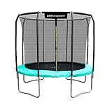 Ultrasport Gartentrampolin Trampolin Ø 244/305/366/427, GS Zertifikat, Lotus, ovales/rundes/eckiges Gartentrampolin mit Sicherheitsnetz, gepolsterte Stangen, gepolsterte Randabdeckung, sicher, Outdoor