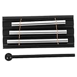 Supvox Windspiele aus Metall Musical Glockenspiel Schlaginstrumenten-Set für Erwachsene Musikunterricht Perkussionsglockenschlägel Windspiel zur Meditation Holz Black