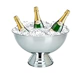 mucHome XXL Champagnerschale aus Edelstahl ⌀40cm Sektkühler Schale Getränke Champagner Wein Sekt Kühler