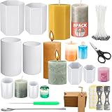 8STK Kerzenformen zum Gießen Kerzen Form Kerzen Selber Machen set Silikon Kerzen Formen Silikonform für DIY Aromatherapie Kerzen Herstellung Supplies