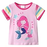 VIKITA Mädchen Kurzarm Baumwolle T-Shirt Top 1-8 Jahre S6307 5T