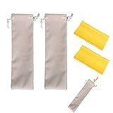 KARELLS 2 Stück Flöte Tasche, Sopranblockflöte, Stoffbeutel für Flöte, Flötebeutel, Tasche für Sopranblockflöte, für Flöten, Klarinetten, Drumsticks, Mundharmonikas, mit 2 Reinigungstuch