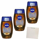 usy Bundle für Nivea Duschöl 3er Pack (3x200ml Flasche) + usy Block