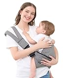 GAGAKU Kindertrage Seitlich Babytragetuch Trage Baby mit Rutschfestem Hüftsitz Tragetuch Kleinkind Hüfttrage Kleinkindtrage Ergonomischer Tragehilfe Babytrage ab 6 monate (6.4-20 kg) - Grau