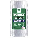 PDS 1 Rolle 300 mm x 5 m große Luftpolsterfolie Rolle – kleine Luftblasen-Verpackung für Umzug und Verpackung von Aufbewahrungsboxen (1, 300 mm x 5 m)