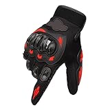 Akozon Herren-Vollfinger-Motorradhandschuhe für Touchscreen-Nutzung, Atmungsaktive Renn- und Motocross- in den Größen M XL