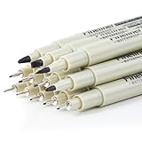 FAYAHAR 12 Stück Fineliner Schwarz, Wasserfest Fineliner Set, Feinliner mit 12 Verschiedene Linienbreiten, Tuschestifte, für Illustrationen, Skizzieren, Technische