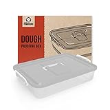 Chef Pomodoro Pizzaballenbox – Pizza Box – Pizzaballenbox mit Deckel – Pizzabox – Pizzateigbehälter –Pizzazubehör – Gärbox - Teigwanne (Grau)