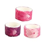HOMSFOU 3Stücke Blütenblatt Washi Tape Selbstklebende DIY Aufkleber für Scrapbooking Tagebuch und Bastelprojekte Weinrot Lila
