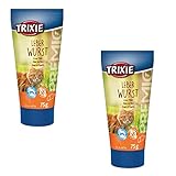 Trixie Premio Leberwurst für Katzen ohne Zuckerzusatz - Doppelpack - 2 x 75 g