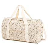 LOIDOU Sporttasche Reisetasche Damen Fitnesstasche mit großem Schuhfach Nassfach Sport Travel Bag Trainingstasche Frauen für Frauen Reisen Fitnessstudio Yoga (Kleine Blume Laterne Kern Samt)