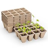 GOTVUGE 10 Packungen Keimlings-Startschalen 120 Zellen, torffreie biologisch abbaubare Keimtrays Pflanzstarter-Töpfe für Sämlinge