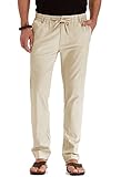 Sailwind Herren Leinen Casual Hose Strandhosen Mit Kordelzug und Elastischem Bund