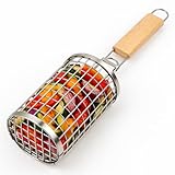 Flame Fox - Hochwertiger Grillkorb Edelstahl 1 Stück I Ideal zum Grillen von Gemüse, Fleisch & Fisch I Langlebiger Grill Basket zur einfachen Zubereitung