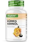 vit4ever Kürbiskernöl - 420 Kapseln - 3000 mg pro Tagesportion - Mit natürlichem Vitamin E - Hochdosiert - Naturbelassen & kaltgepresst - Laborgeprüft