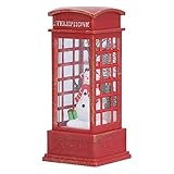 TOPINCN Weihnachts-Schneekugel-Laterne, Dekoratives Beleuchtetes Tisch-Nachtlicht, Weihnachtsszene, Urlaubs-Wohnkultur, Tragbare Warme Weihnachtslampe, Desktop-Anhänger-Ornament (Schneemann)