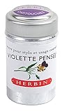 Jacques Herbin 20177T Tintenpatronen Dose mit 6 Patronen für Standardfüller Packung, stiefmütterchenviolett