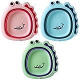iplusmile 3 Stück Faltbares Waschbecken mit Niedlichen Cartoon motiven Sicher und Geruchsneutral Vielseitig als Waschbecken für Junge Mädchen und Kleinkinder für Bad und Küche für Jungen