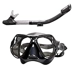 PQETBV Schnorchelset, Schnorchelset Erwachsene mit Schnorchel und Taucherbrille, Anti-Leck Snorkeling Mask aus Gehärtetem Glas, für Schnorcheln, Schwimmen und Tauchen