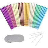 Ohrenkerzen Zur Reinigung Ohrenschmalz Packung mit 32 Bunte Ohrkerzen Kit 8 Aromatische DüFte, Ohrenschmalz Entferner Kerzen Hohlkegel mit Sicherheitsfilter, 16 Schutzscheiben und 32 WattestäBchen