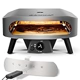 cozze 17' Großer Pizzaofen Gas Outdoor (50mbar) - Pizza Backofen mit Regulator für Familienpizzen – Inkl. Gasschlauch & Regler – 8,0 kW U-Brenner – für Garten & Terrasse