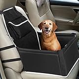 EZILIF Hunde Autositz für Kleine bis Mittlere Hunde, Autositz Hund mit Sicherheitsgurt, Hohe Stabilität Hundesitz Auto Wasserdichter, Hundeautositz für Rückbank und Vordersitz