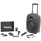 Ibiza PORT8UHF-MKII Tragbare Akkubetriebene Beschallungsanlage mit UHF Mikrofon, TWS und Bluetooth – 8 Zoll Lautsprecher für Events, Partys und Karaoke