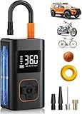 Reifenfüller, Tragbarer Luftkompressor, 8000 mAh kabellose Luftpumpe für Autoreifen, 150 PSI Elektrische Fahrradreifenpumpe mit LED-Licht und digitalem Druckmesser für Motorrad, Auto, Ball, Fahrrad