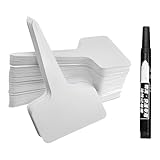 Pflanzenetiketten, 10,2 cm, T-Typ-Pflanzenetiketten und Stift für Outdoor-Pflanzen, Gartenetiketten mit Permanentmarkierungsstift, wasserdichte Kunststoffpfähle, Pflanzenmarker für den Außenbereich