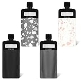 Reiseflaschen 4 Stück Nachfüllbare Leere Quetschbeutel 90ML Auslaufsichere Reiseflasche Set Travel Containers Leicht Nachfüllbare Leere Quetschbeutel für Flüssiges Make-Up für Shampoo,Spülung,Duschgel