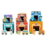 Toddler Stacking Toys, Wooden Stacking Blocks, Educational City Toy, Car Garage Toy, Toy for New Year, Valentine's Day Toy, Thanksgiving Toys Gift, Toddler Stacking Blocks, Car Garage Blocks