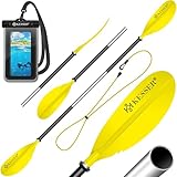 KESSER® Paddle Doppelpaddel - 4-teilig für Kanu Kayak SUP Stand-Up Paddling Board Stechpaddel, 228cm Aluminum Perfekt für Schlauchboot, Stand Up Paddel Inkl. Sicherheitsschnur, Hülle, Surfboard Boot