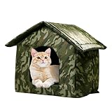 Startseite für Katzen im Freien für den Winter, isolierter Hundehütte, faltbar, Innen- und Außenbereich, wetterfest, bietet ein Wildkatzenhaus
