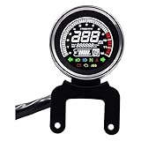 JOVERI 12V LCD Motorrad Digitaler Drehzahlmesser Kilometerzähler 12000 RPM Tachometer Öltemperatur Tankanzeige Sonnenlicht Sichtbares LICHT Hintergrundbeleuchtung S
