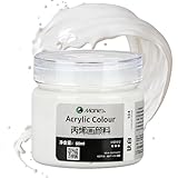 Caelura Acryl Mattfarbe, 50 ml Acrylfarbe weiß, Schnelltrocknende Farbe auf Wasserbasis, für viele Verschiedene Untergründe geeignet, Deckweiß