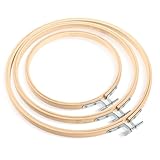 Siumir Bambus Stickrahmen Kreuzstich Rahmen 3 Stück, 13cm, 17cm, 20cm Kreis Kreuzstich Hoop Stickerei Ring für DIY, Kunsthandwerk, Stickerei