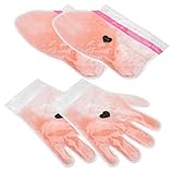 Gogogmee 2 Paar Paraffinwachs Hand und Fußpflegefolien Einheitsgröße Wiederverwendbare Wachshandschuhe und Fußüberzüge für Paraffintherapie und Feuchtigkeitspflege