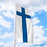Deitert Flagge Finnland - Hissfahne Hochformat für Querausleger 150 x 500 cm