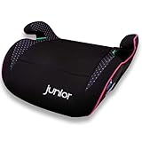 PETEX 'Max' Kindersitzerhöhung Sitzerhöhung nach i-Size Norm R129, Kindersitz/Autositz für Kinder, pink/schwarz, 1 Stück