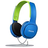 Philips SHK2000BL/00 Over Ear Kinder Kopfhörer, Farbige LED-Leuchten, 85dB Lautstärkebegrenzung, Geräuschisolierendes, Mit Weichen Ohrpolstern, Ergonomisches Stirnband (Blau)