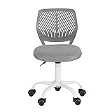 FurnitureR Gaming Stuhl für Kinder, Bürostuhl, Gamer Stuhl, Schreibtischstuhl, Ergonomisches modernes Design, Armlos, Sitzhöhenverstellung, Gummiräder,Grau