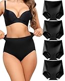 Levao Shapewear Damen Bauchweg Unterhose Hohe Taille Nahtlos Figurformende Taillenslip Atmungsaktive High Waist Unterwäsche Frauen 4er Pack S-XXL